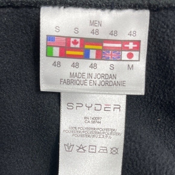 SPYDER Outbound Black & Red Pullover 1/4 Zip Sweater Spider Logo Mens SMALL EUC - Picture 4 of 4